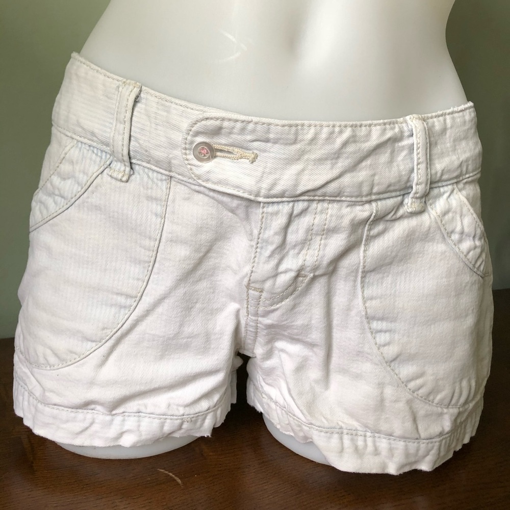 White Mossimo Shorts with blues stripes